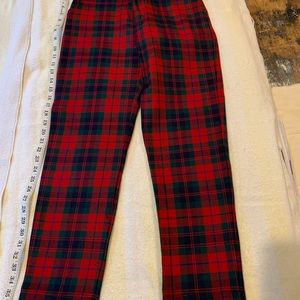 Boys 14Y adjustable Oscar Dr La Renta flannel plaid pants
